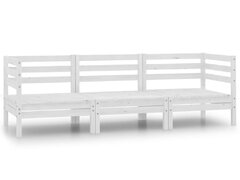 vidaXL Set mobilier de gradina, 3 piese, alb, lemn masiv de pin
